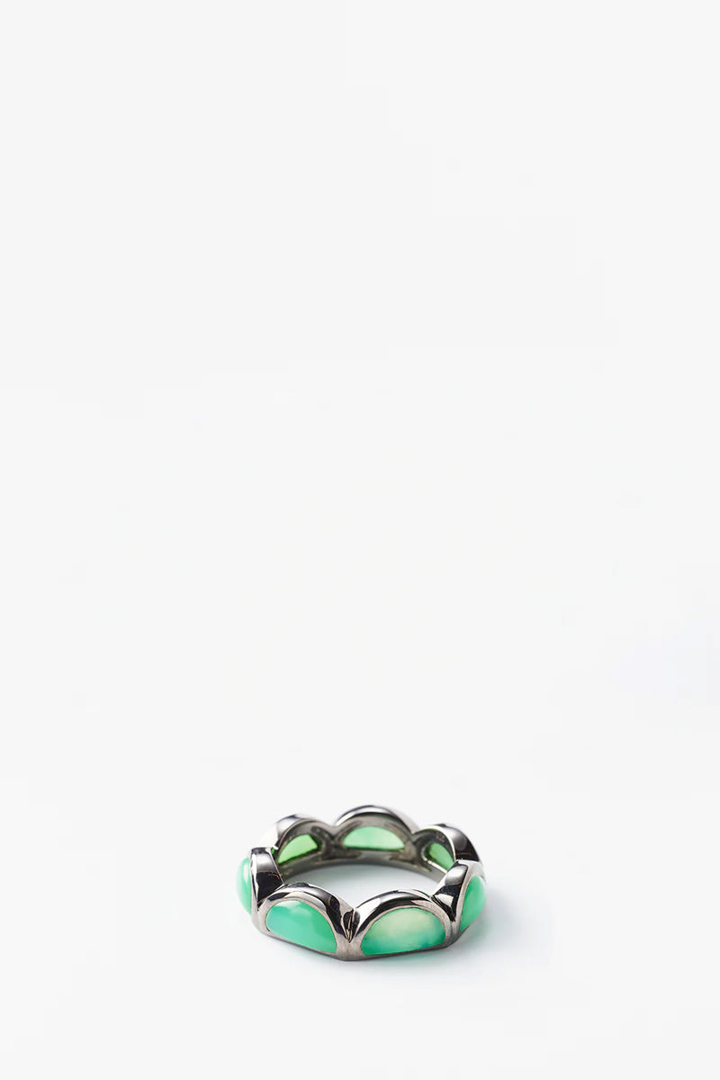 Large Scallop Band Ring - Chrysoprase