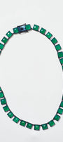 Large Tile Rivière Necklace - Green Onyx