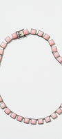 Large Tile Rivière Necklace - Pink Opal