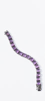 Large Tile Tennis Bracelet - Amethyst