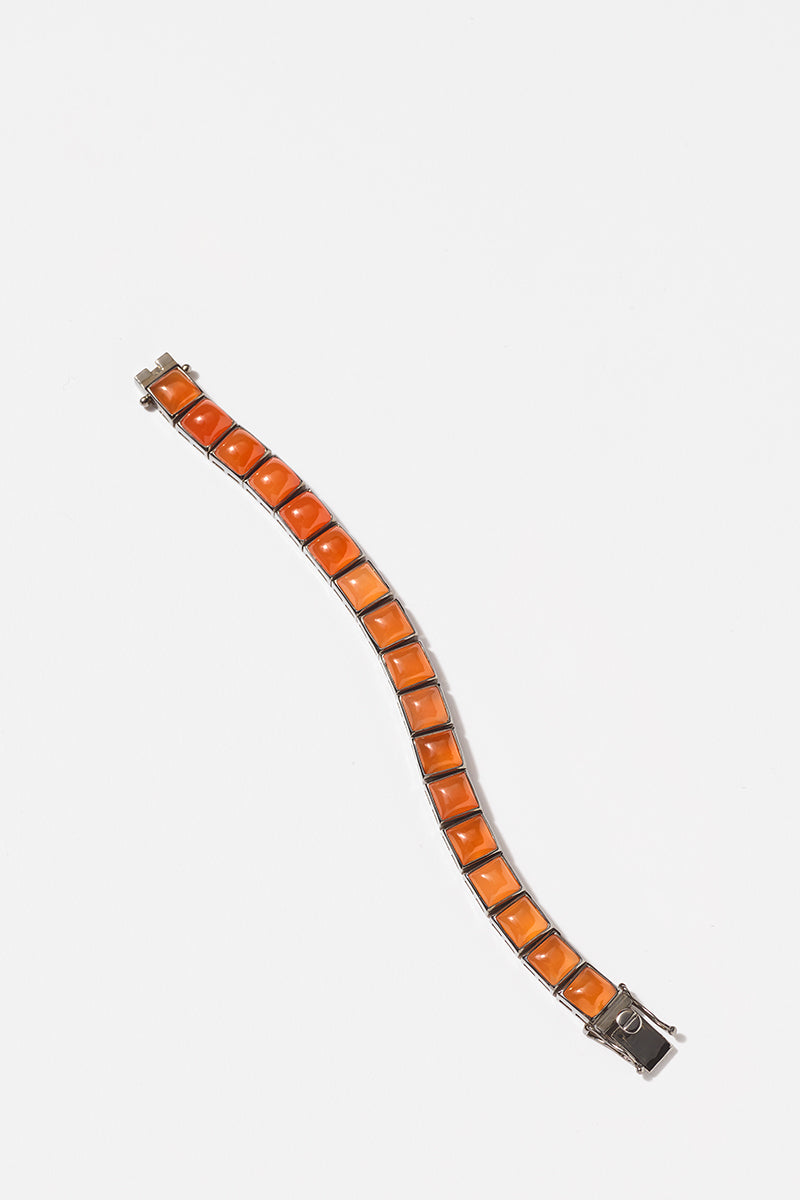 Large Tile Tennis Bracelet - Carnelian