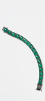 Large Tile Tennis Bracelet - Green Onyx