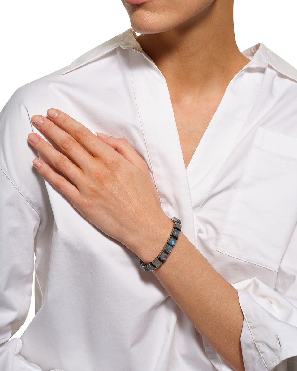 Large Tile Tennis Bracelet - Labradorite