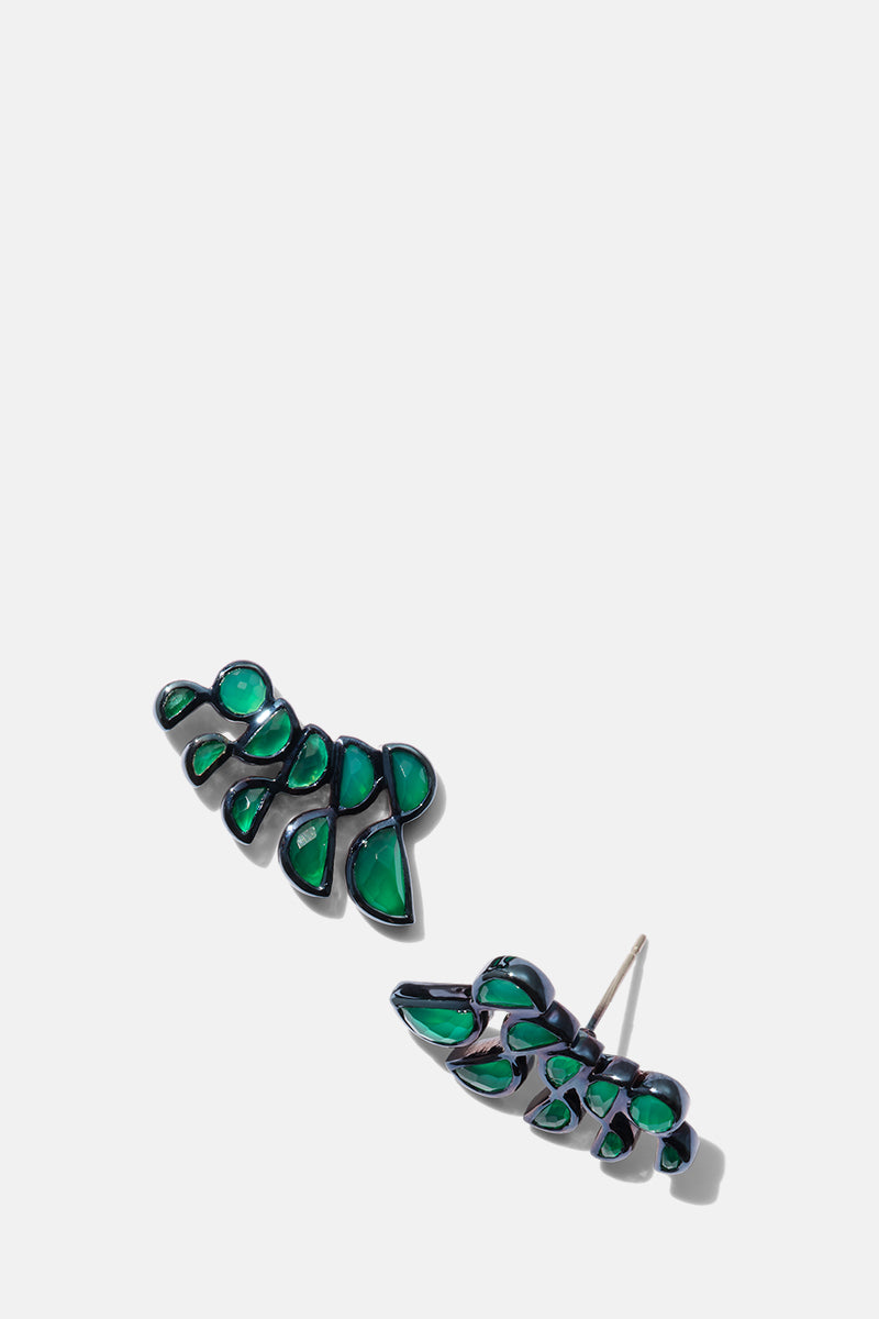 Lobster Earrings - Green Onyx