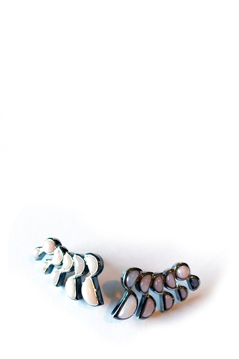 Lobster Earrings - Pink Opal