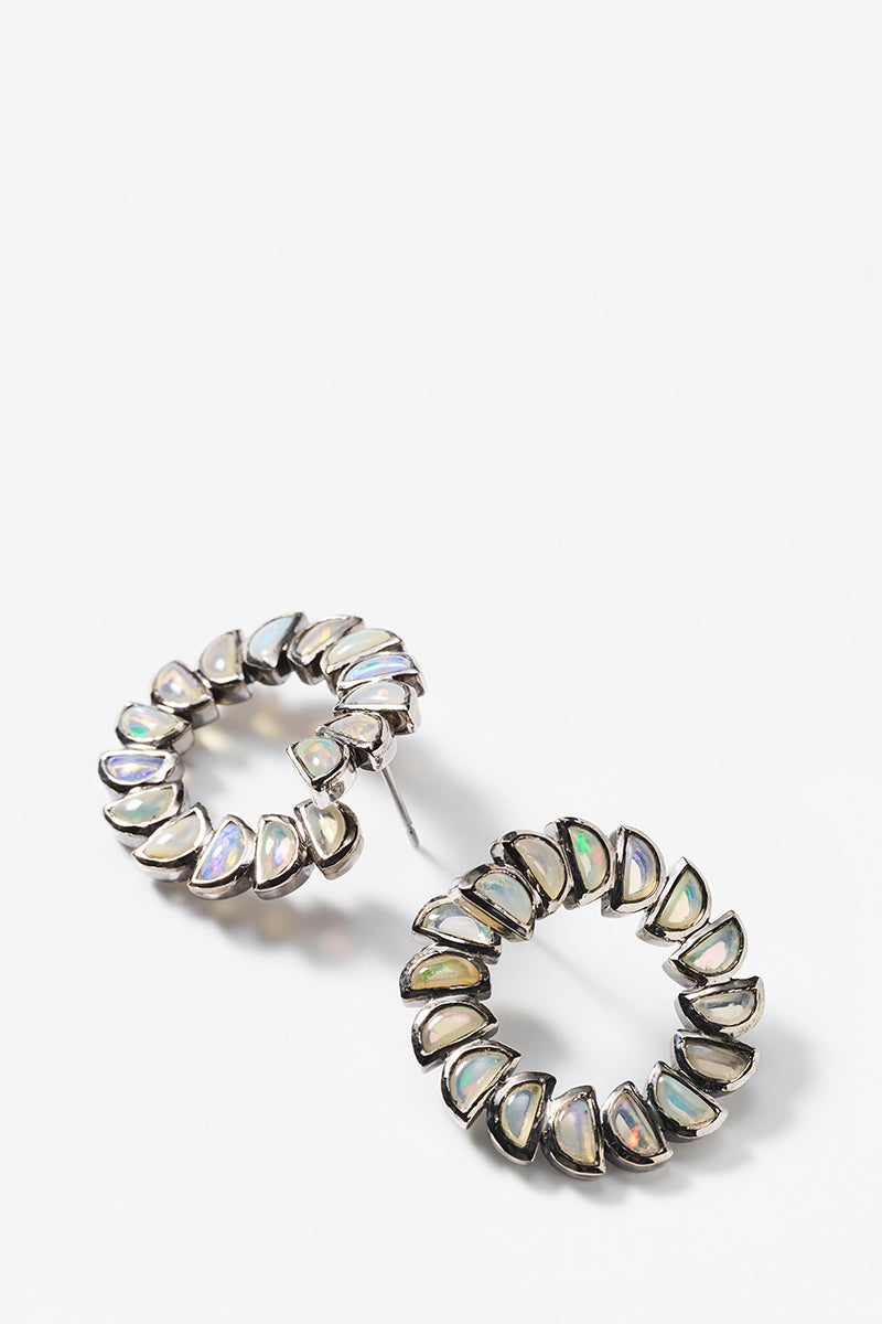 Marabou Bypass Hoops - Ethiopian Opal