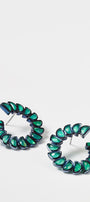Marabou Bypass Hoops - Green Onyx