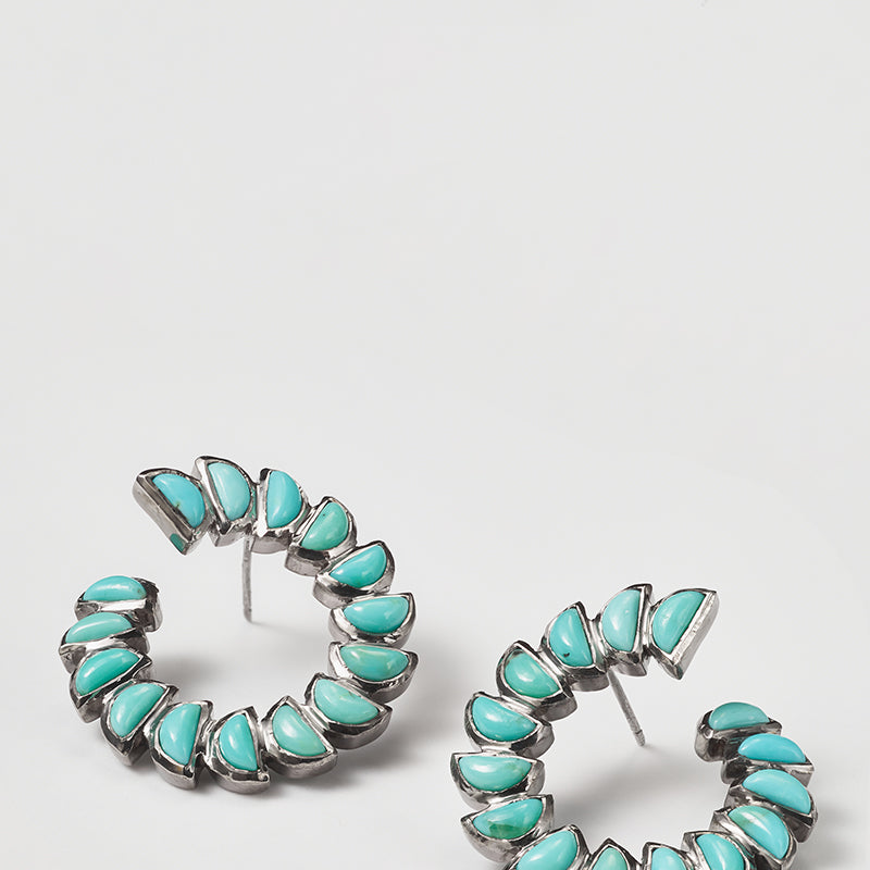 Marabou Bypass Hoops - Turquoise