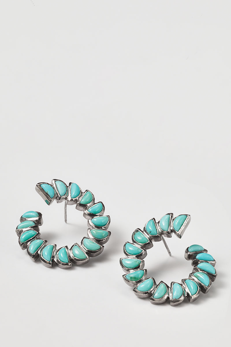 Marabou Bypass Hoops - Turquoise