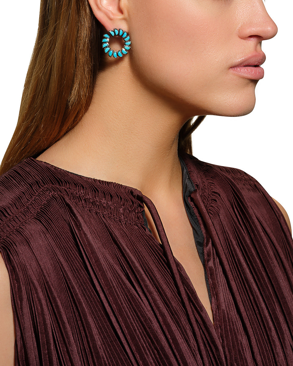 Marabou Bypass Hoops - Turquoise