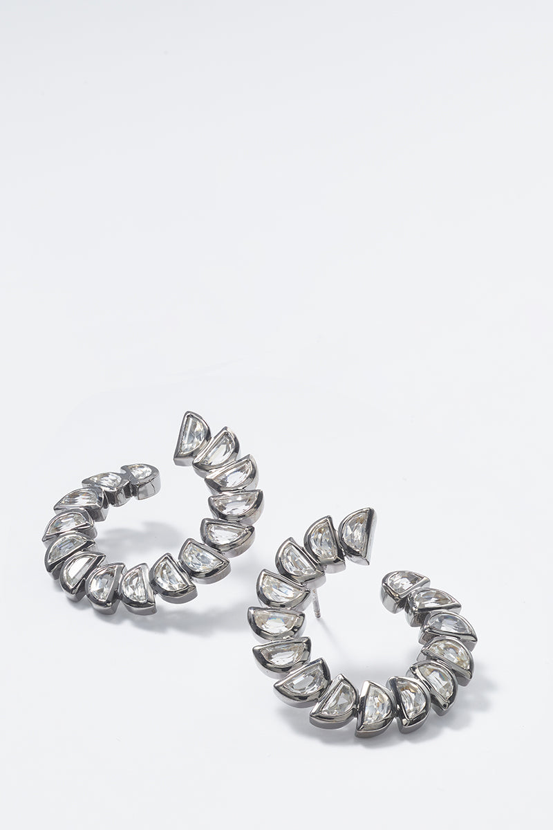 Marabou Bypass Hoops - White Zircon