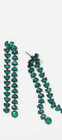 Marabou Earrings - Green Onyx