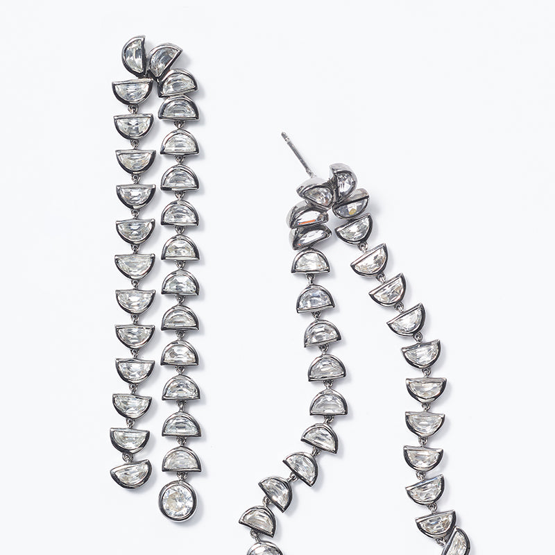 Marabou Earrings - White Zircon