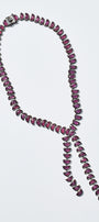 Marabou Lariat Necklace - Ruby