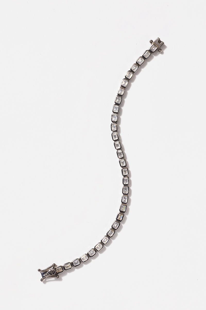Mini Deco-Tile Tennis Bracelet - White Zircon – Nak Armstrong