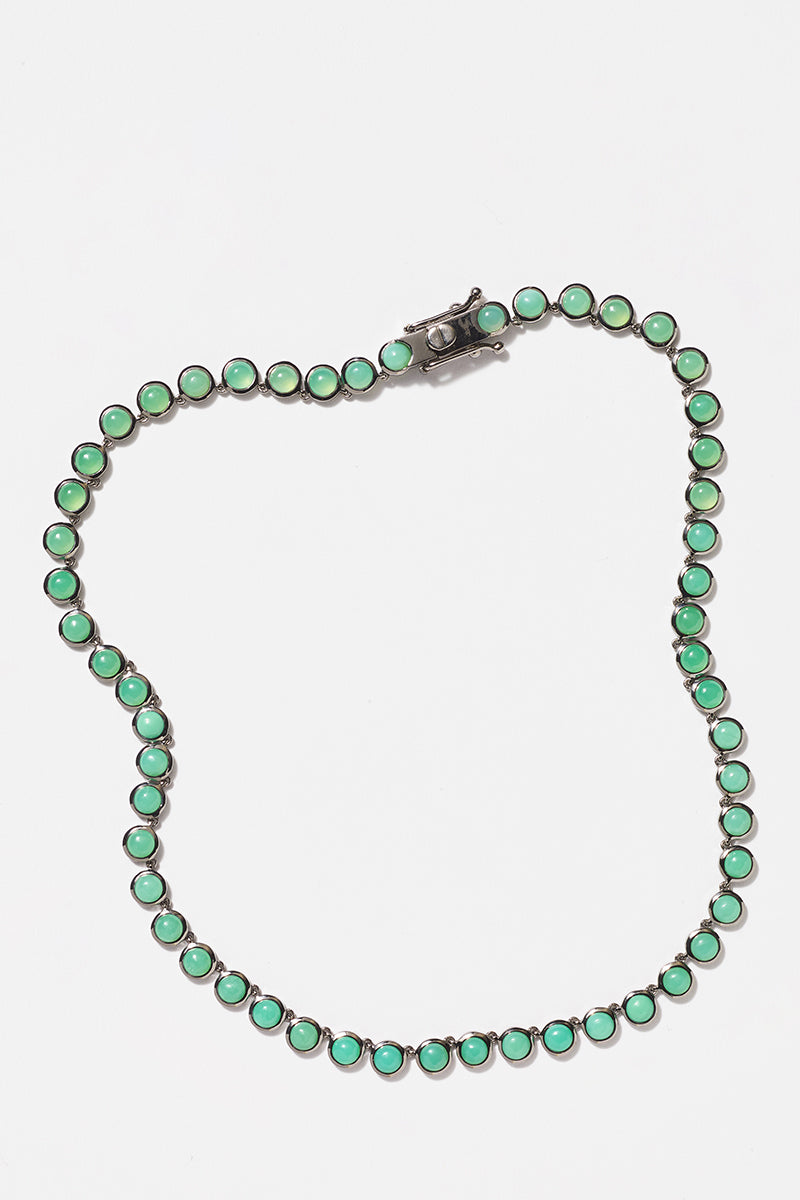 Mini Dot Rivière Necklace - Chrysoprase
