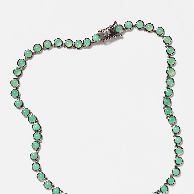 Mini Dot Rivière Necklace - Chrysoprase