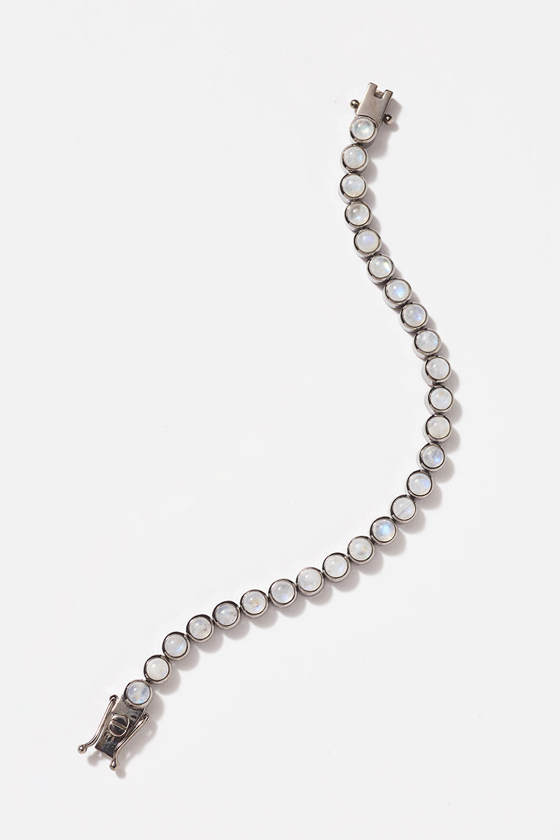 Mini Dot Tennis Bracelet - Rainbow Moonstone