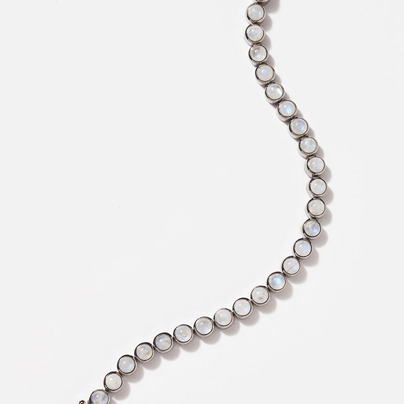 Mini Dot Tennis Bracelet - Rainbow Moonstone