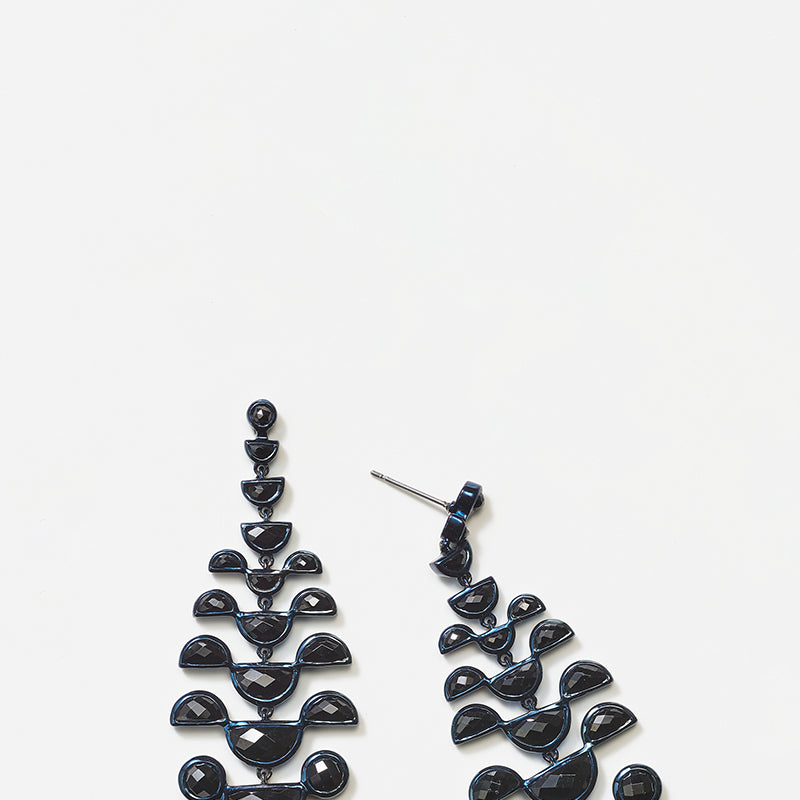 Mini Raindrop Earrings - Black Spinel