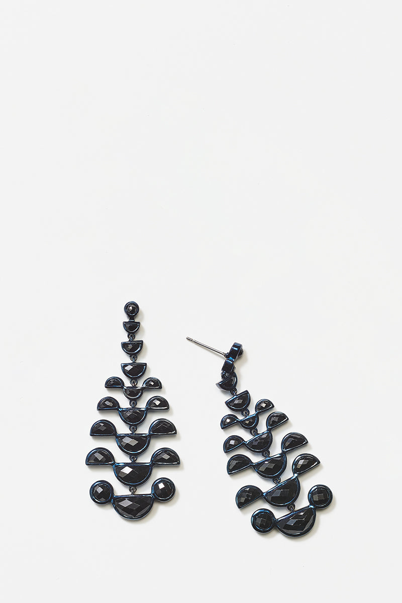 Mini Raindrop Earrings - Black Spinel