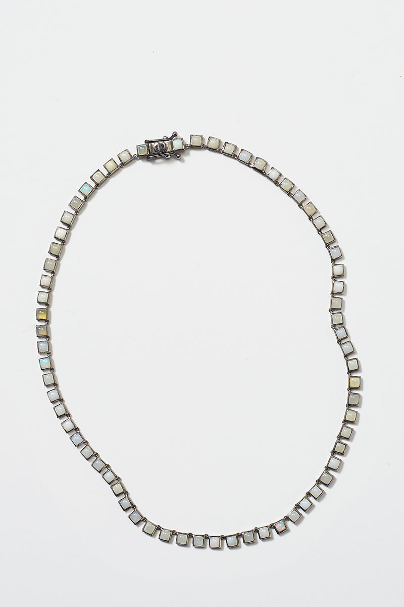Mini Tile Rivière Necklace - Ethiopian Opal