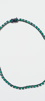 Mini Tile Rivière Necklace - Green Onyx