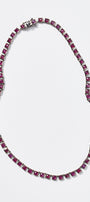 Mini Tile Rivière Necklace - Ruby