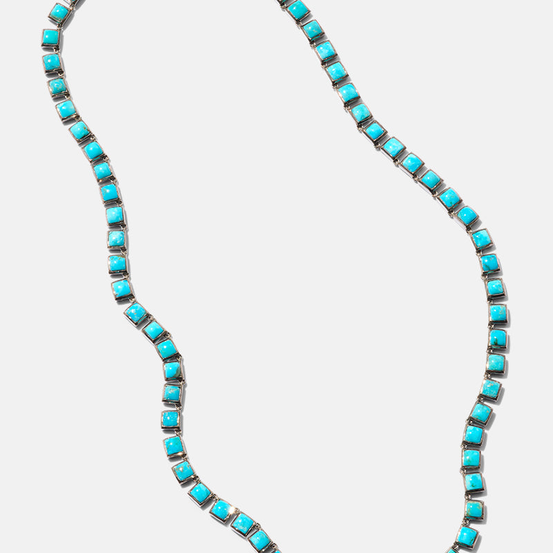Mini Tile Rivière Necklace - Turquoise