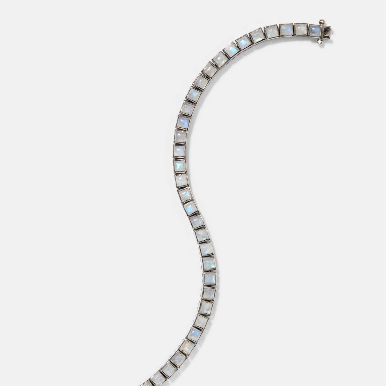 Mini Tile Tennis Bracelet - Rainbow Moonstone