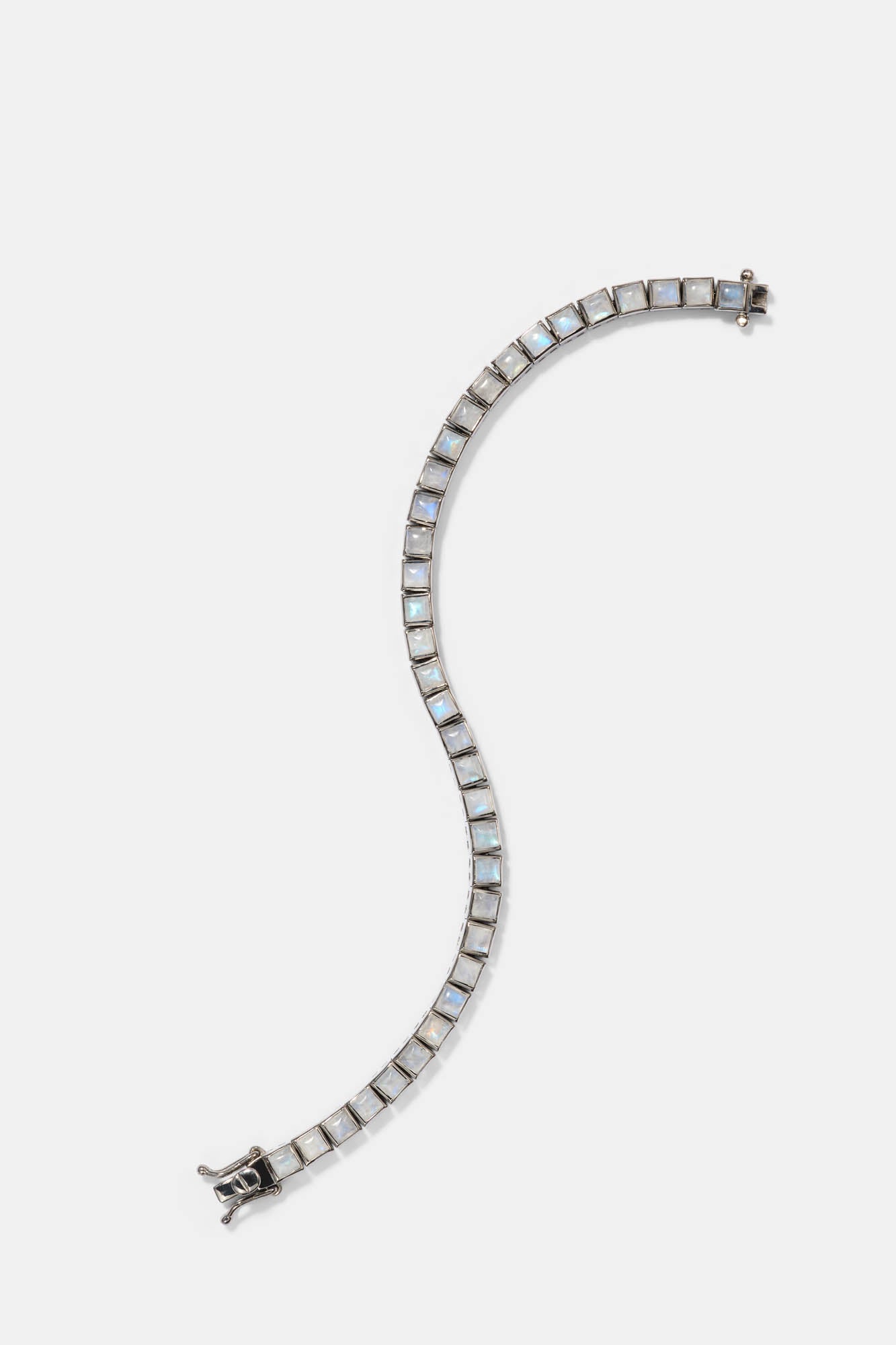 Mini Tile Tennis Bracelet - Rainbow Moonstone