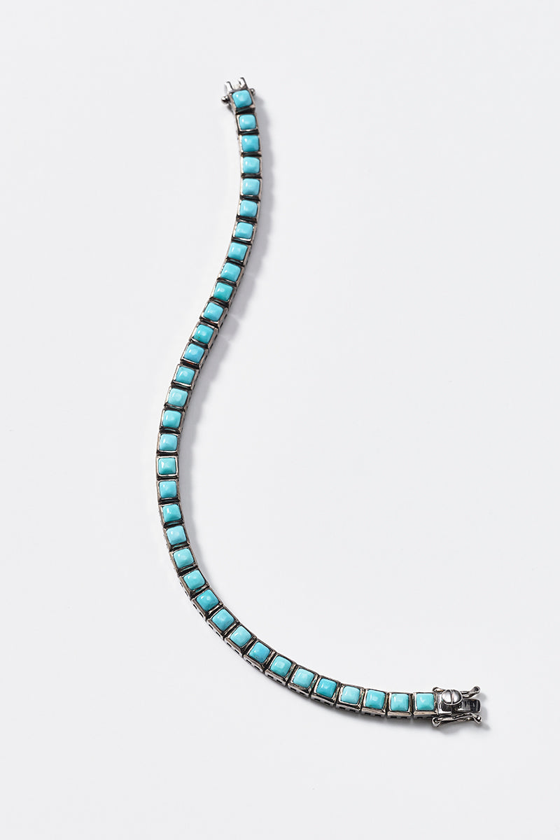 Mini Tile Tennis Bracelet - Turquoise