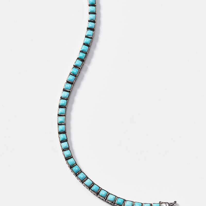 Mini Tile Tennis Bracelet - Turquoise