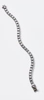 Mini Tile Tennis Bracelet - White Zircon