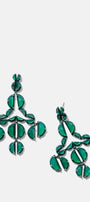 Murano Emerald Enameled Girandole Earrings - Green Onyx