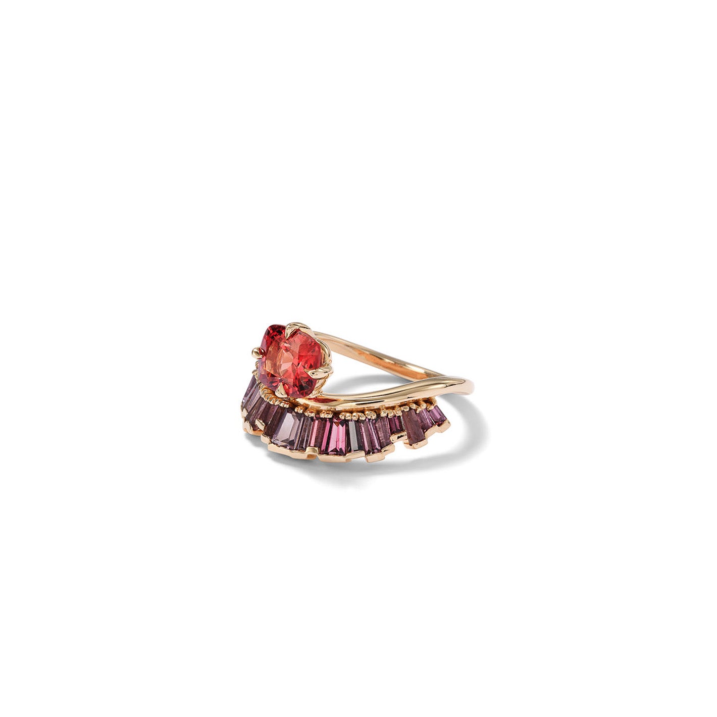 Crown & Head Ring - Red Spinel