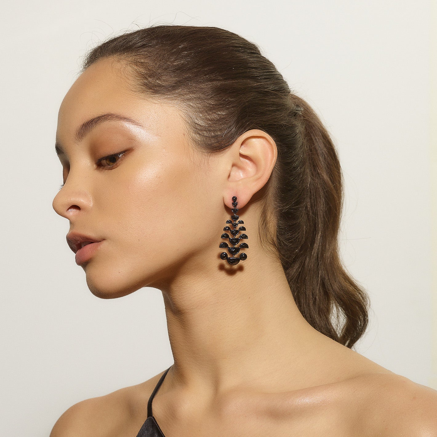 Mini Raindrop Earrings - Black Spinel