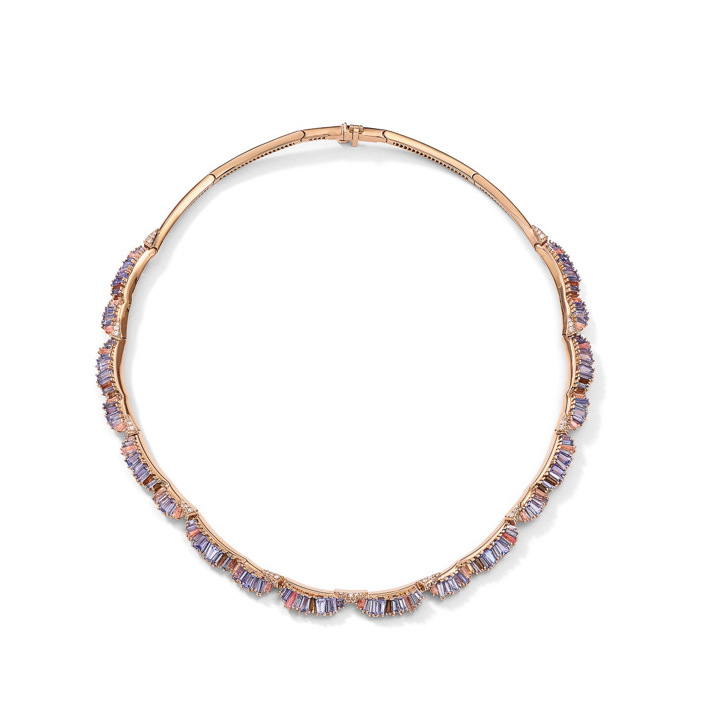 Ruched Rivière Necklace - Tanzanite