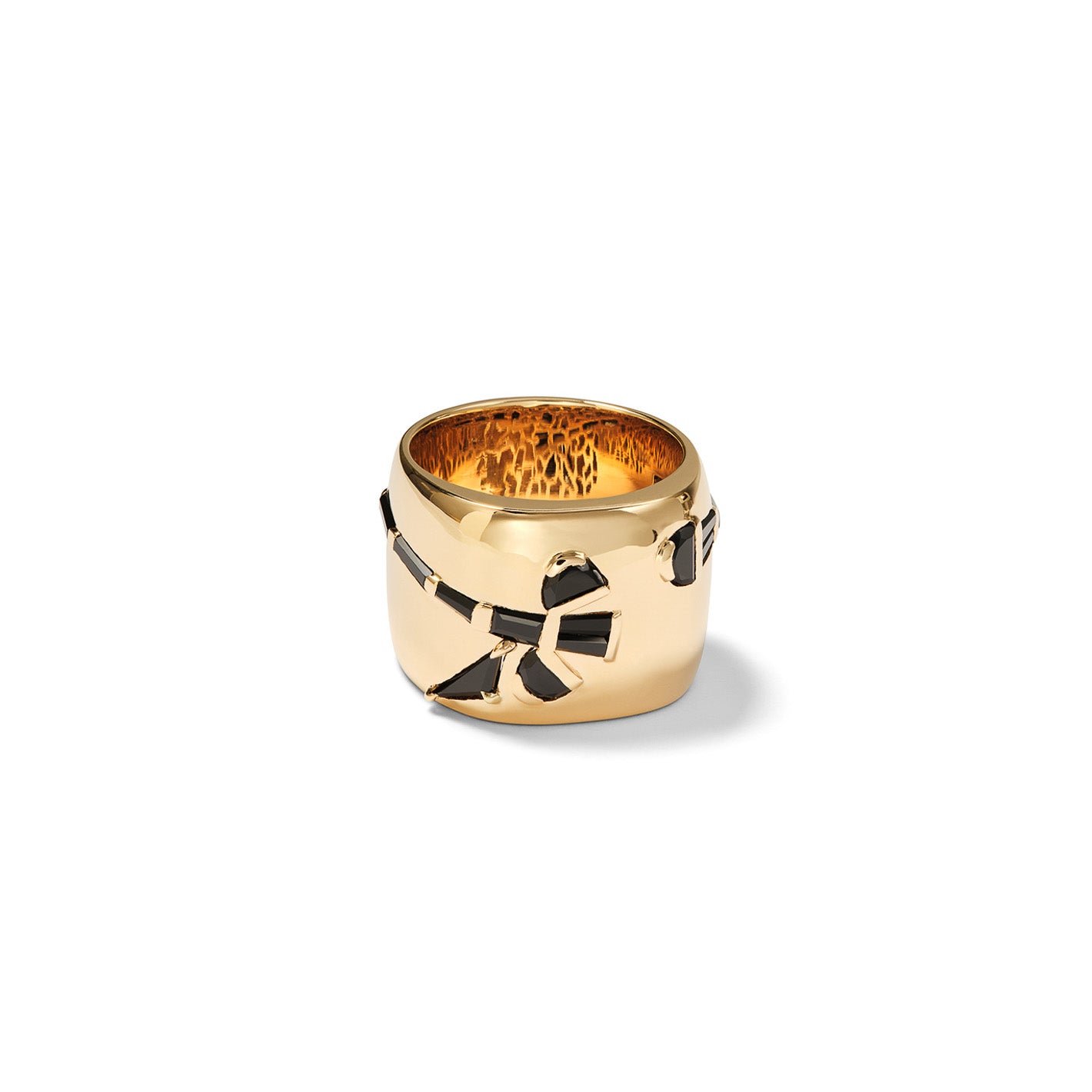 Wrapped Crocus Ring - Black Spinel