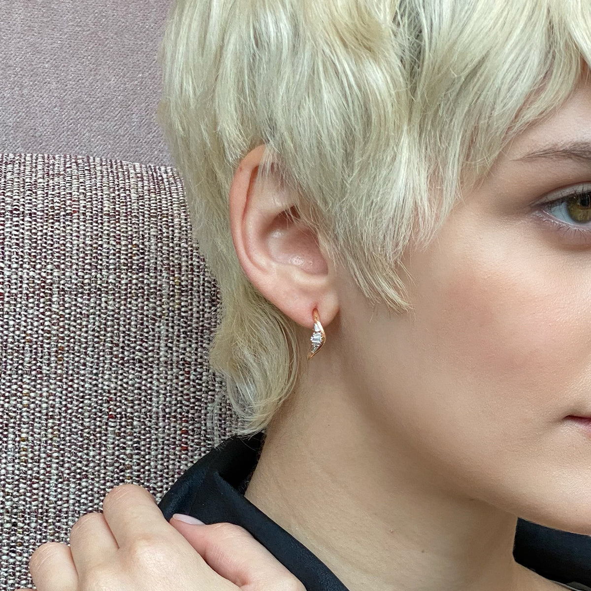 Nestled Ruched Round Hoops - 18mm