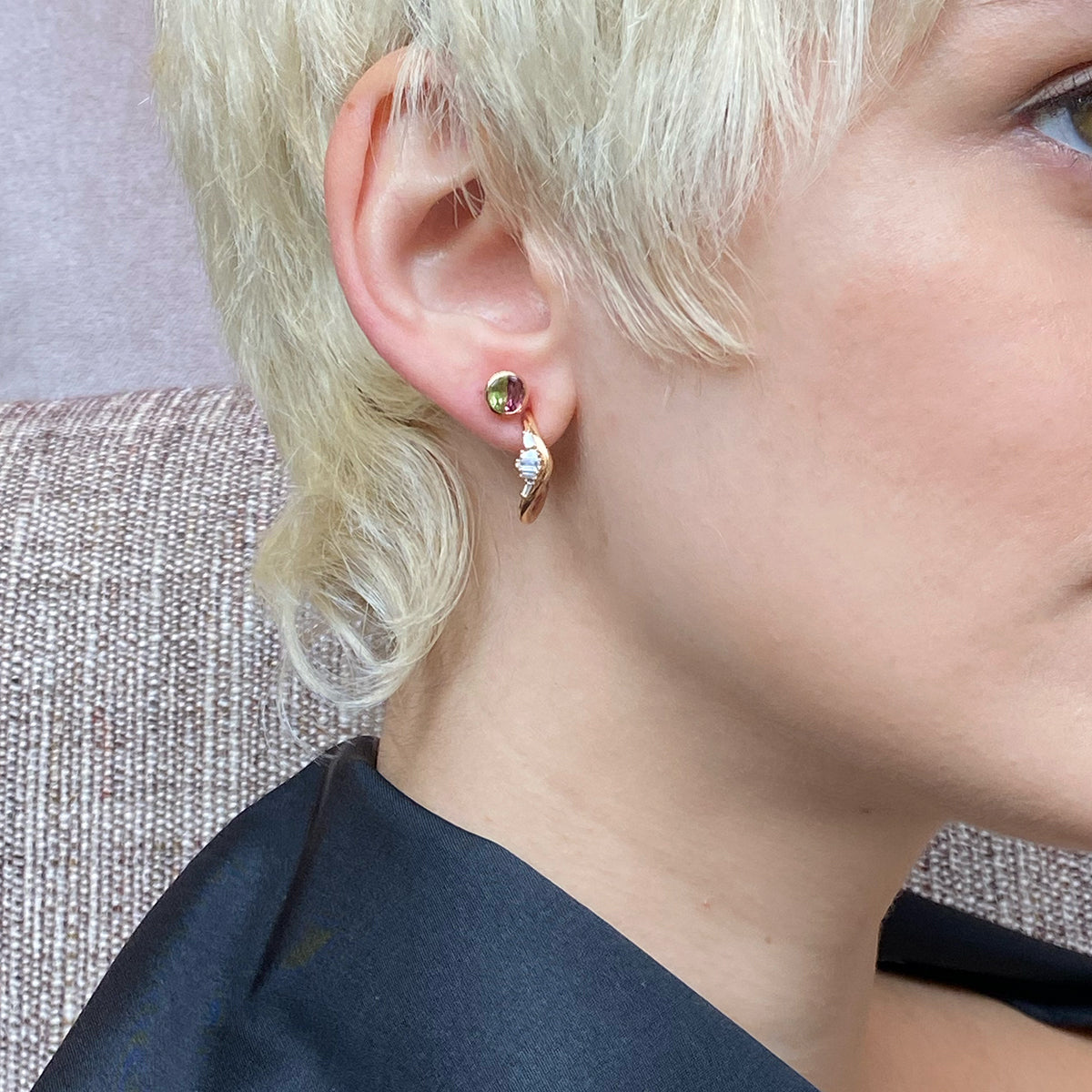 Nestled Ruched Round Hoops - 18mm