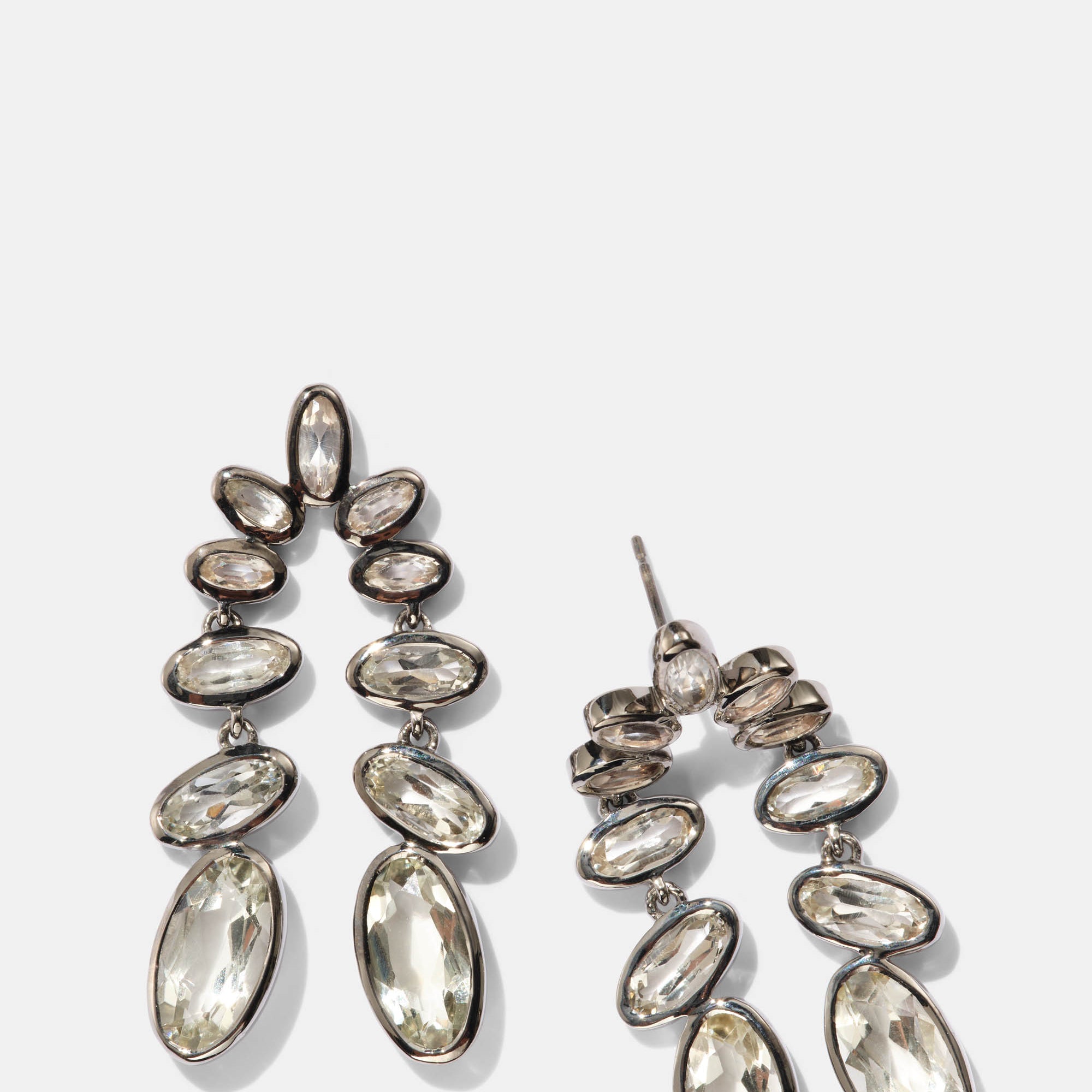 Nunchaku Earrings - Green Amethyst