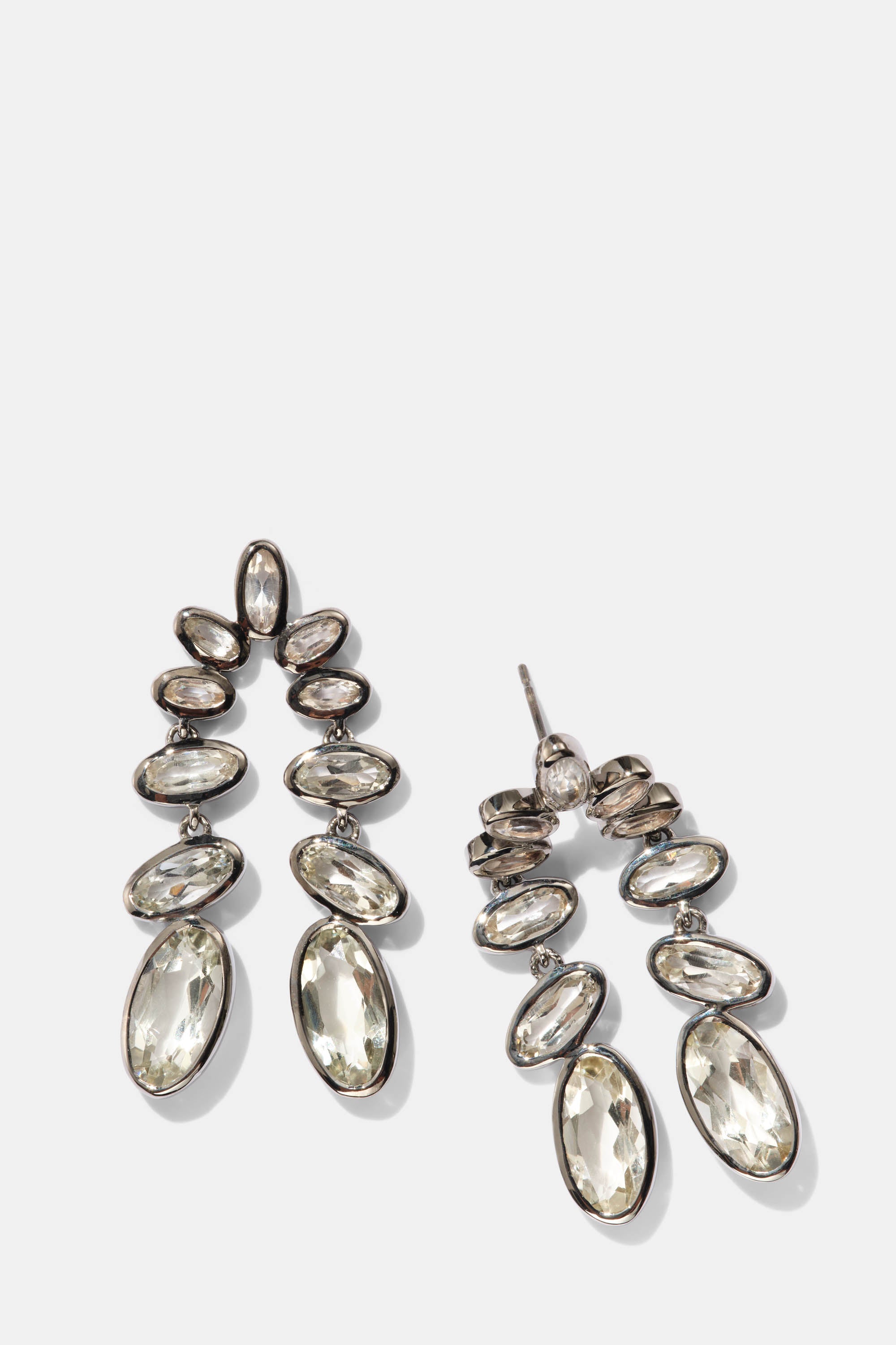 Nunchaku Earrings - Green Amethyst