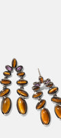 Nunchaku Earrings - Tiger's Eye
