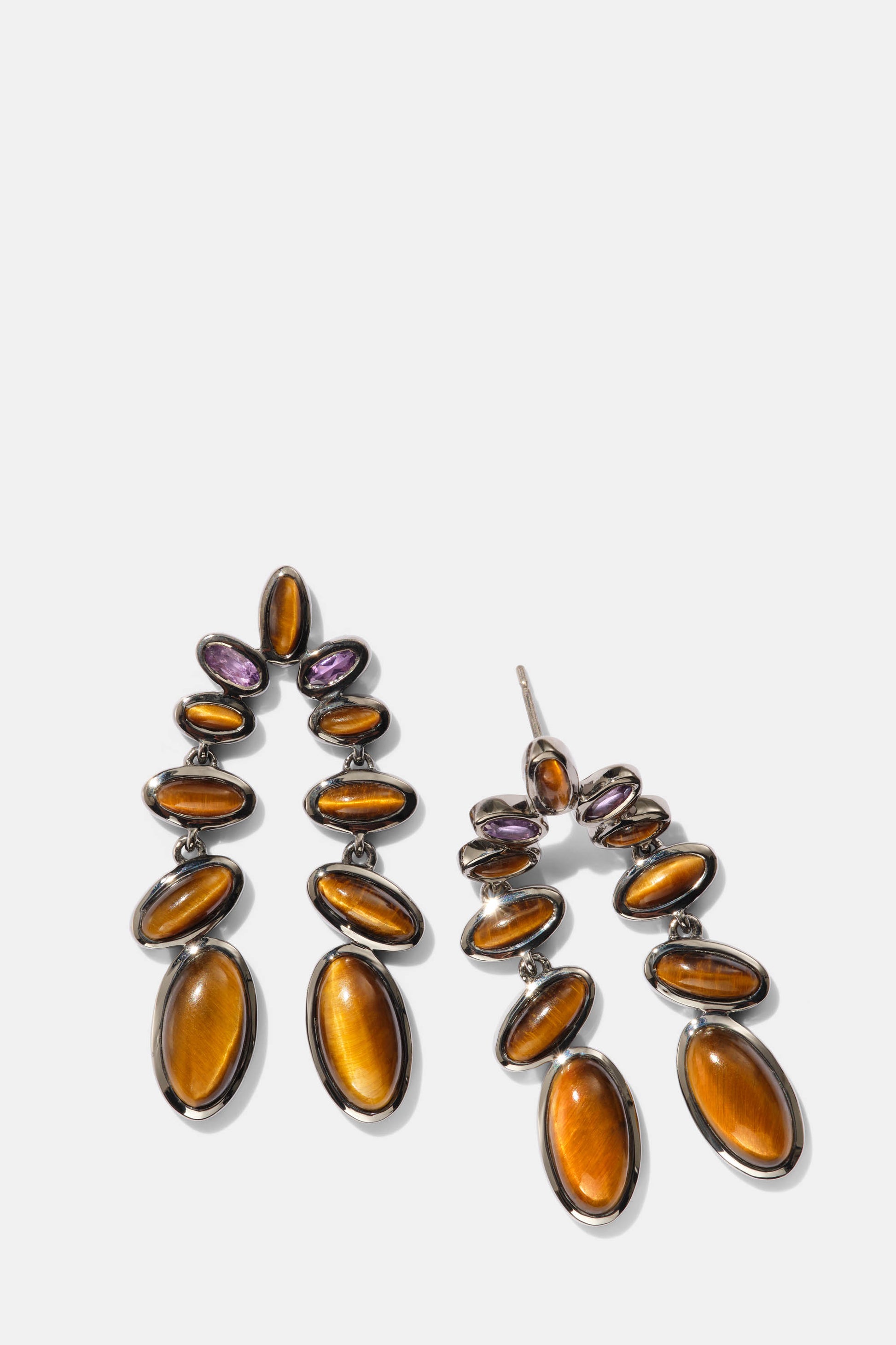 Nunchaku Earrings - Tiger's Eye
