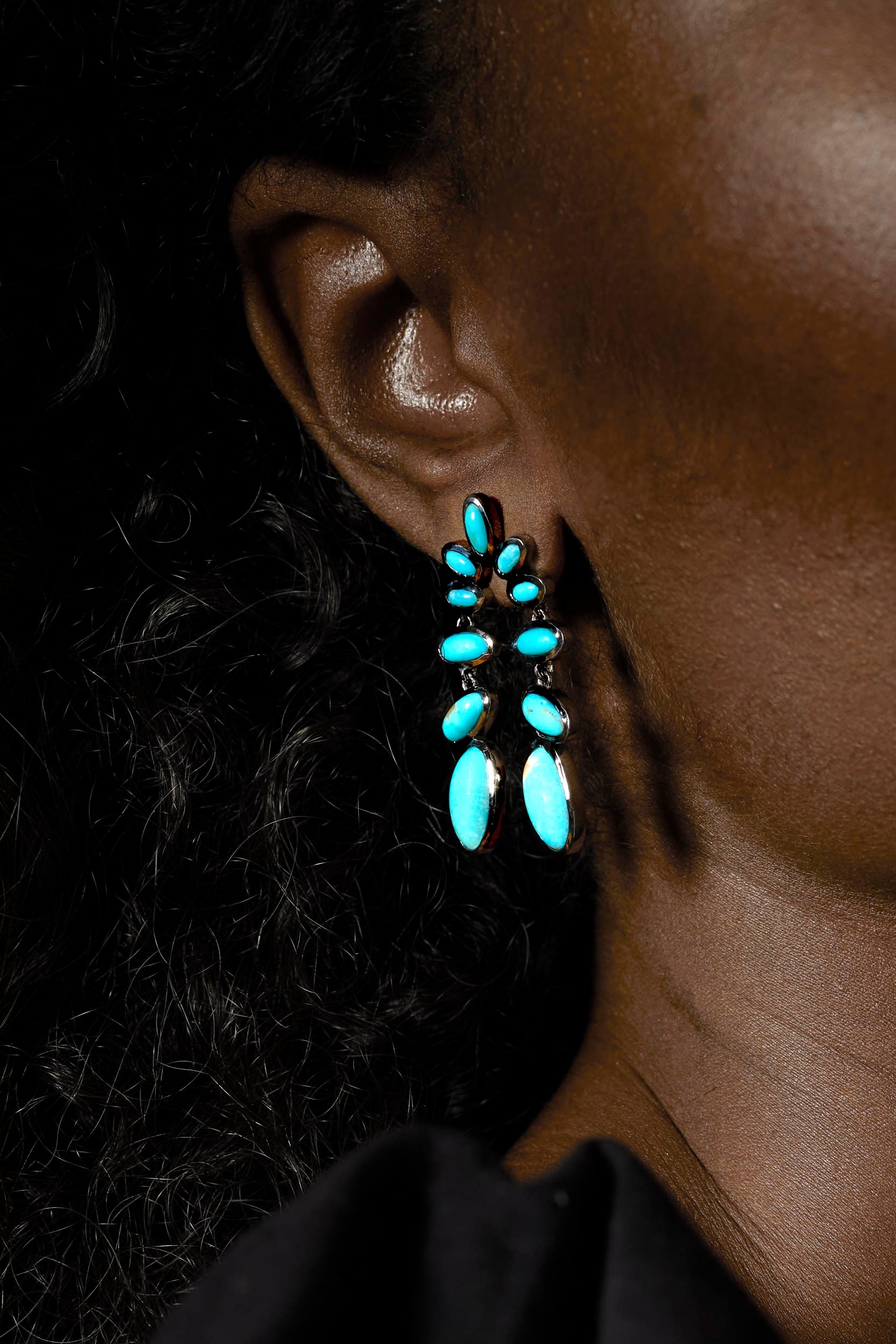 Nunchaku Earrings - Turquoise