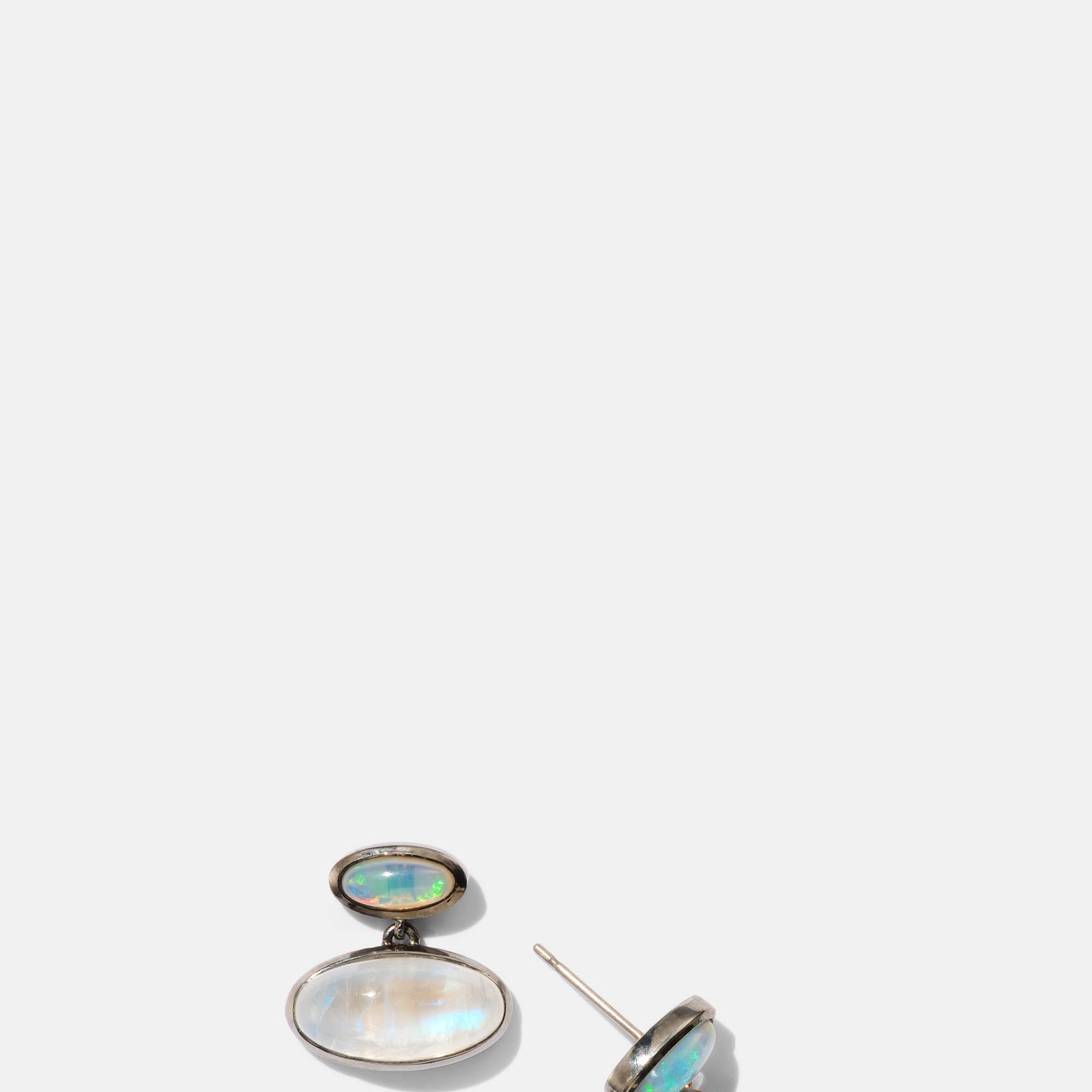 Orbit Earrings - Rainbow Moonstone