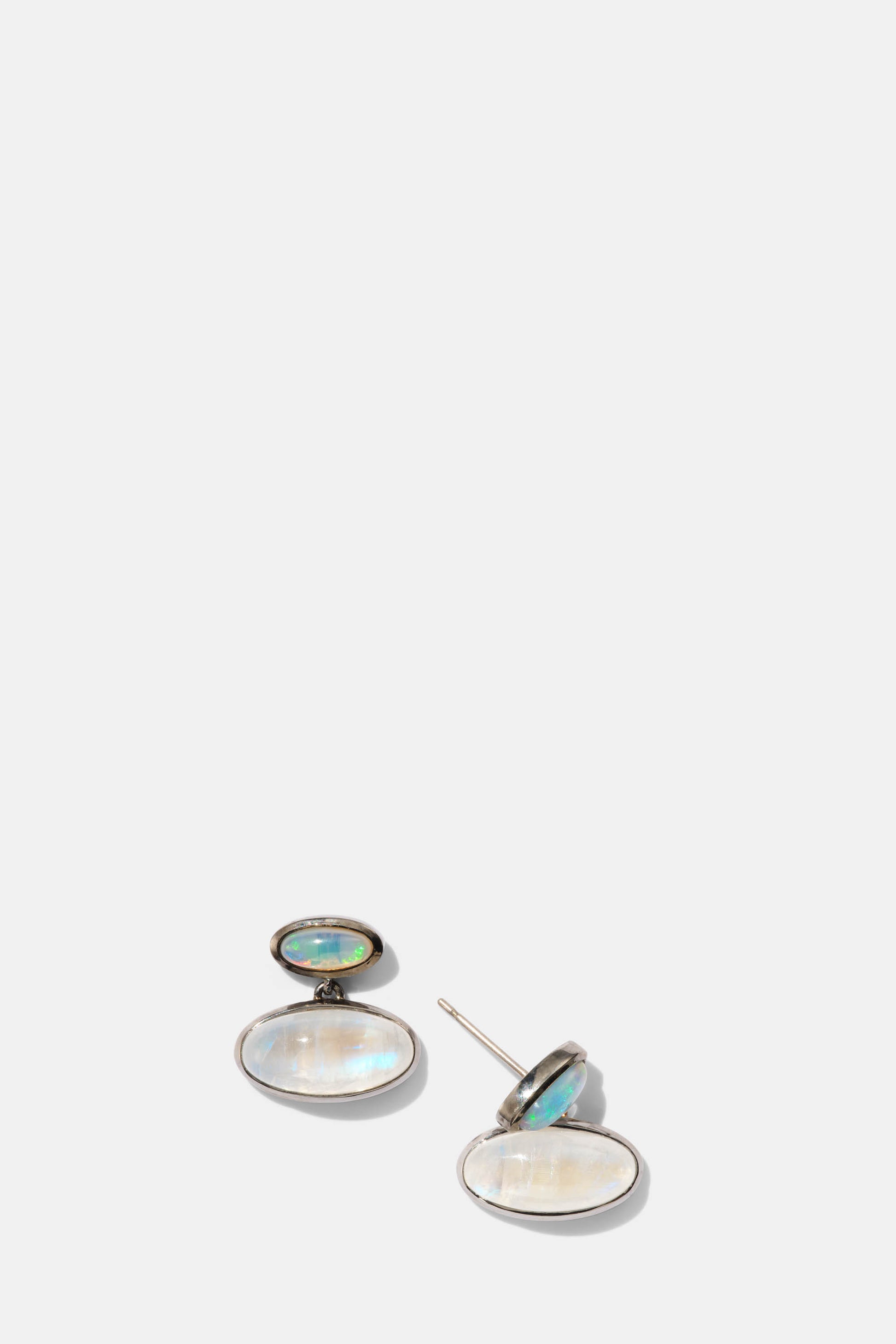 Orbit Earrings - Rainbow Moonstone