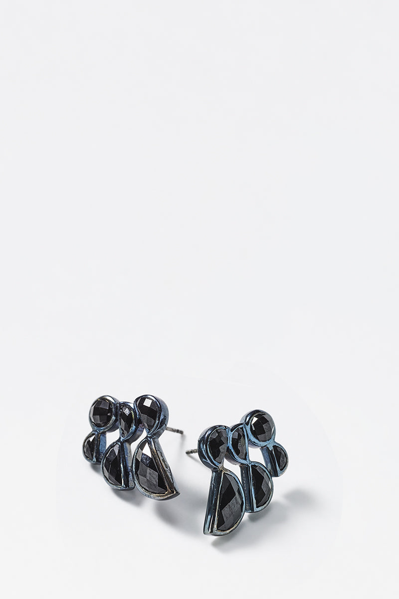 Prawn Earrings - Black Spinel