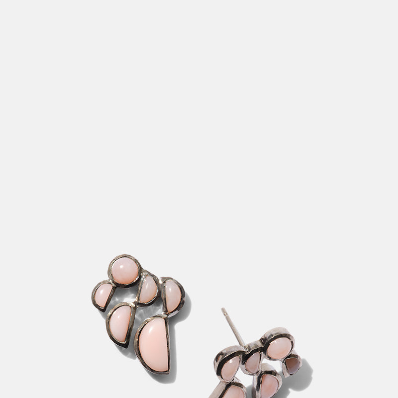 Prawn Earrings - Pink Opal